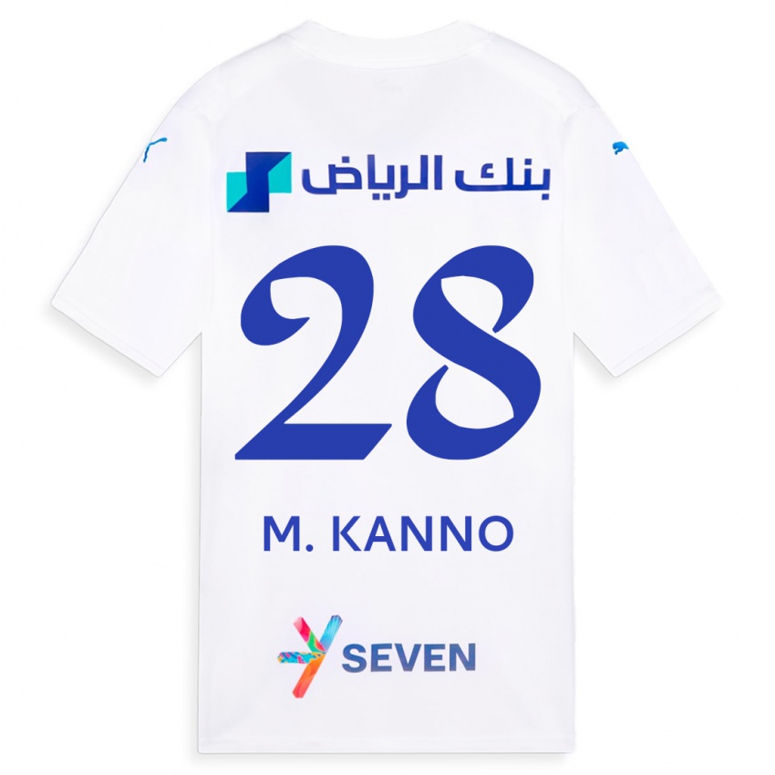 Mujer Camiseta Mohamed Kanno #28 Blanco 2ª Equipación 2023/24 La Camisa Perú