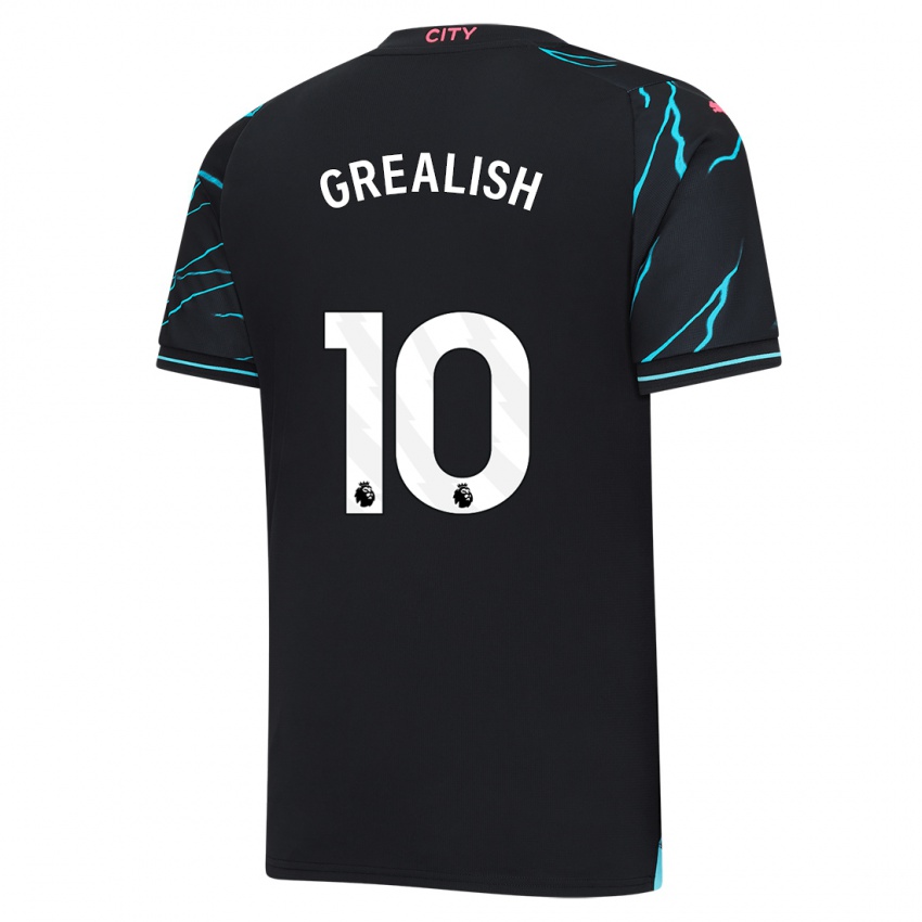 Mujer Camiseta Jack Grealish #10 Azul Oscuro Equipación Tercera 2023/24 La Camisa Perú