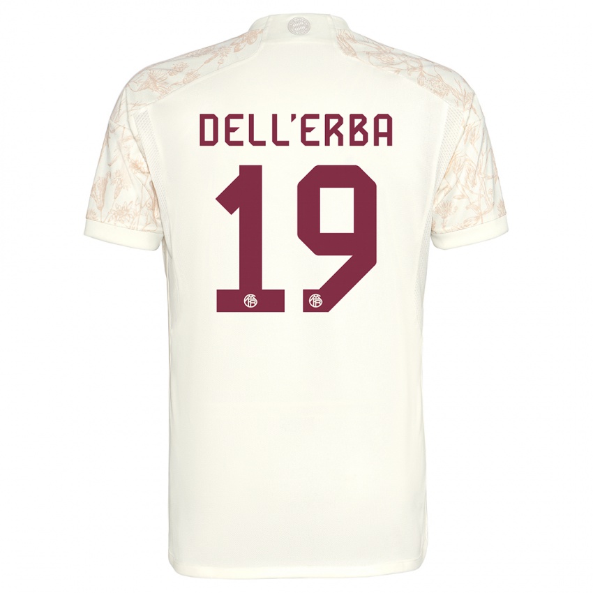 Mujer Camiseta Davide Dell'erba #19 Blanquecino Equipación Tercera 2023/24 La Camisa Perú