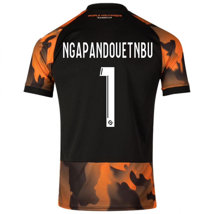 Mujer Camiseta Simon Ngapandouetnbu #1 Negro Naranja Equipación Tercera 2023/24 La Camisa Perú