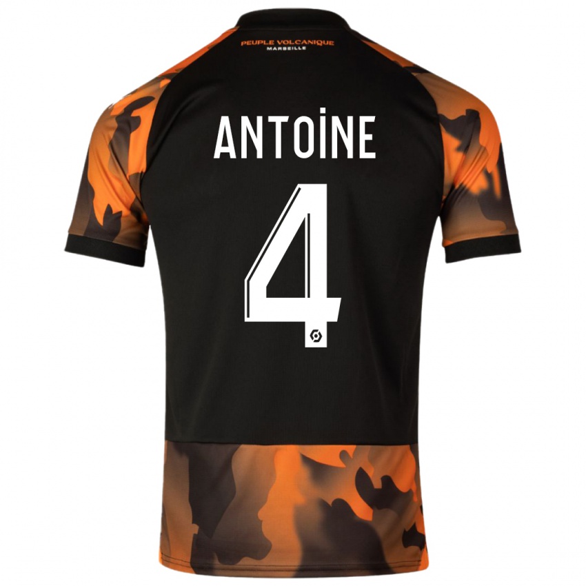 Mujer Camiseta Maud Antoine #4 Negro Naranja Equipación Tercera 2023/24 La Camisa Perú