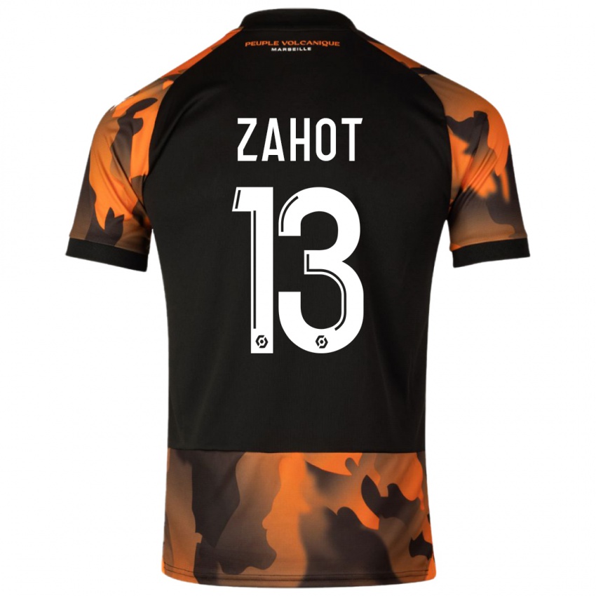 Mujer Camiseta Sarah Zahot #13 Negro Naranja Equipación Tercera 2023/24 La Camisa Perú