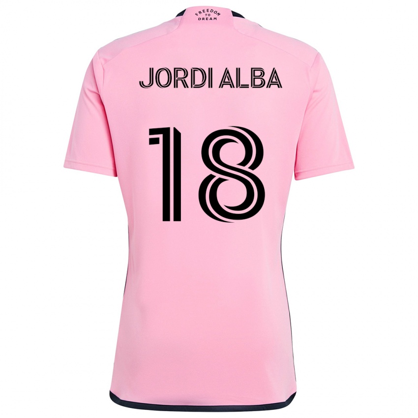 Niño Camiseta Jordi Alba #18 Rosa 1ª Equipación 2024/25 La Camisa Perú