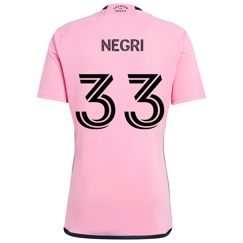 Niño Camiseta Franco Negri #33 Rosa 1ª Equipación 2024/25 La Camisa Perú