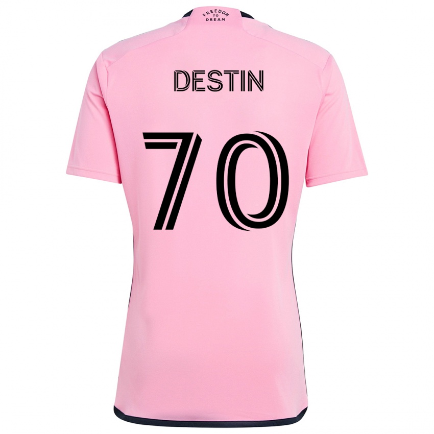 Niño Camiseta Bryan Destin #70 Rosa 1ª Equipación 2024/25 La Camisa Perú