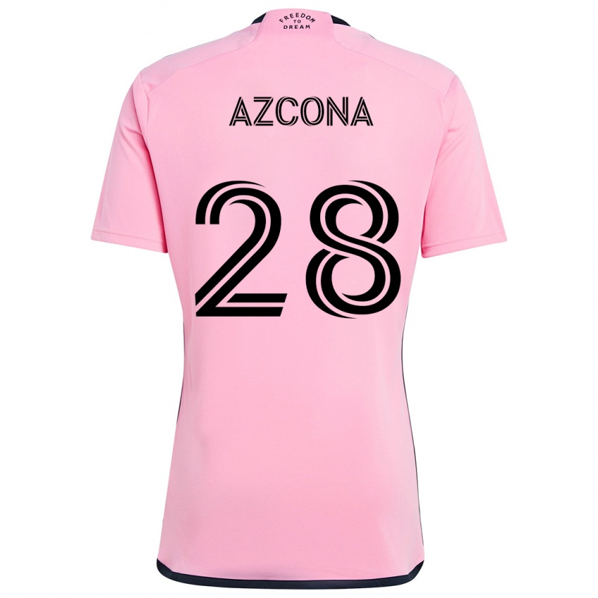 Niño Camiseta Edison Azcona #28 Rosa 1ª Equipación 2024/25 La Camisa Perú