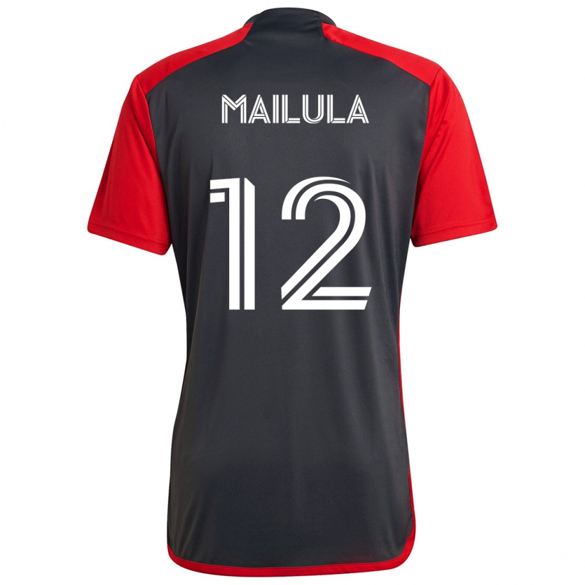 Niño Camiseta Cassius Mailula #12 Rojo Grayn 1ª Equipación 2024/25 La Camisa Perú