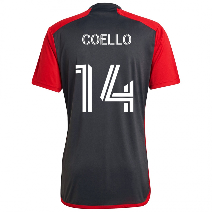 Niño Camiseta Alonso Coello #14 Rojo Grayn 1ª Equipación 2024/25 La Camisa Perú