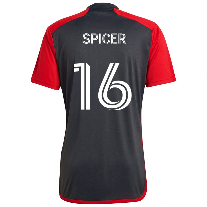 Niño Camiseta Tyrese Spicer #16 Rojo Grayn 1ª Equipación 2024/25 La Camisa Perú