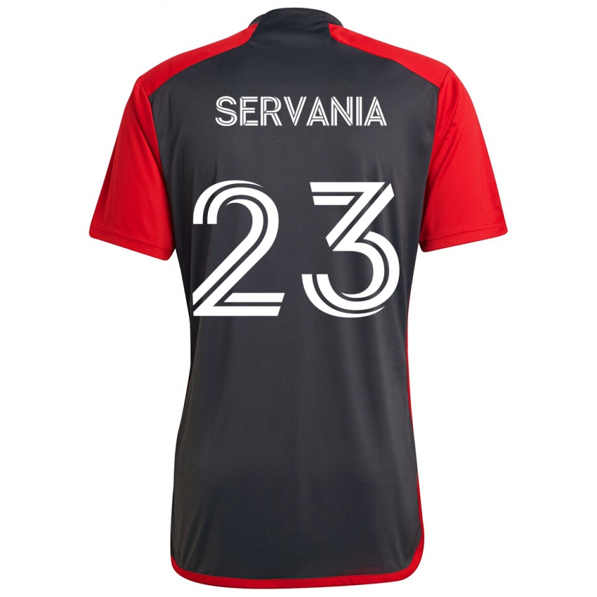 Niño Camiseta Brandon Servania #23 Rojo Grayn 1ª Equipación 2024/25 La Camisa Perú