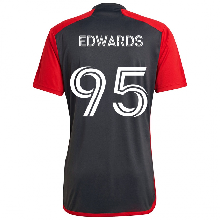 Niño Camiseta Nathaniel Edwards #95 Rojo Grayn 1ª Equipación 2024/25 La Camisa Perú