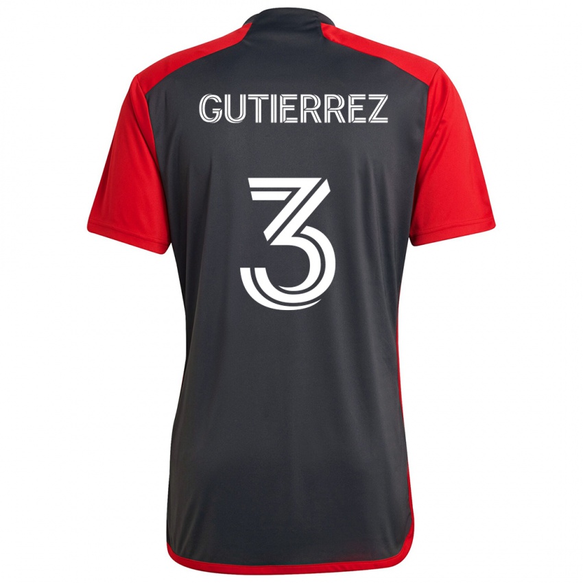 Niño Camiseta Cristián Gutiérrez #3 Rojo Grayn 1ª Equipación 2024/25 La Camisa Perú