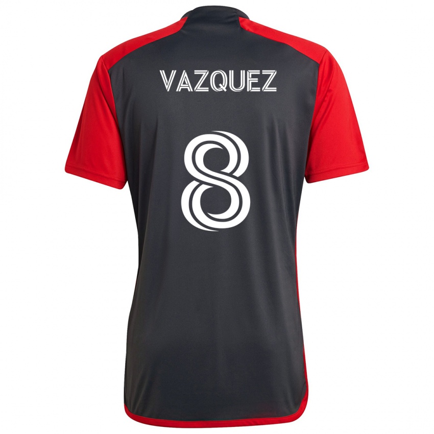 Niño Camiseta Víctor Vázquez #8 Rojo Grayn 1ª Equipación 2024/25 La Camisa Perú