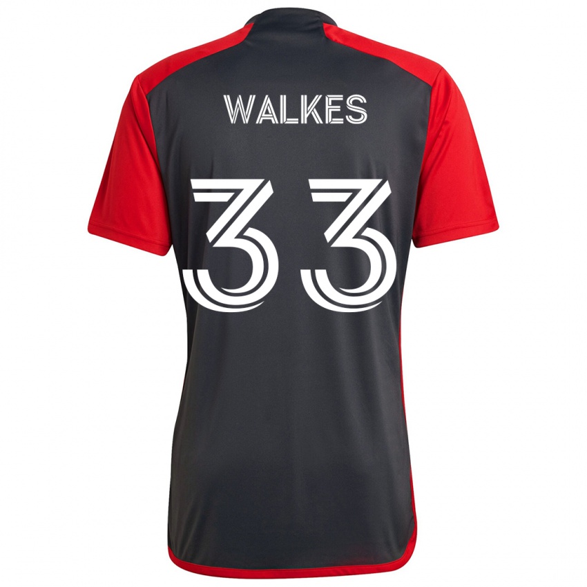 Niño Camiseta Reshaun Walkes #33 Rojo Grayn 1ª Equipación 2024/25 La Camisa Perú