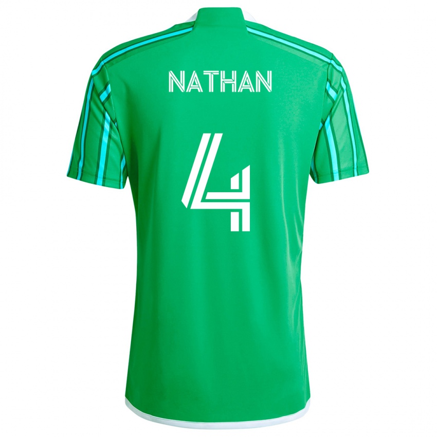 Niño Camiseta Nathan #4 Verde Blanco 1ª Equipación 2024/25 La Camisa Perú