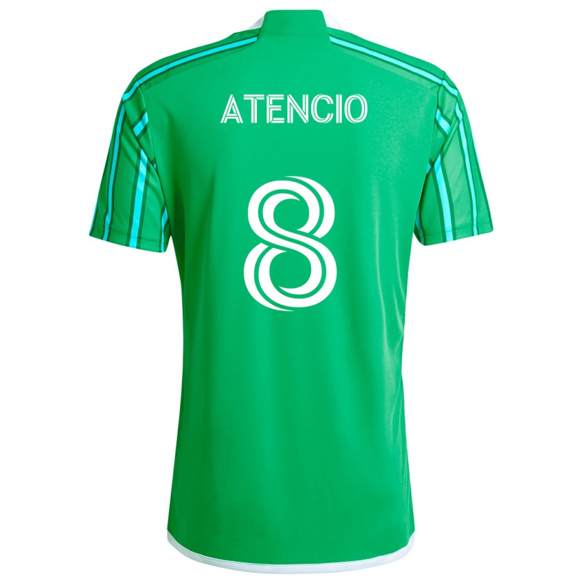 Niño Camiseta Josh Atencio #8 Verde Blanco 1ª Equipación 2024/25 La Camisa Perú