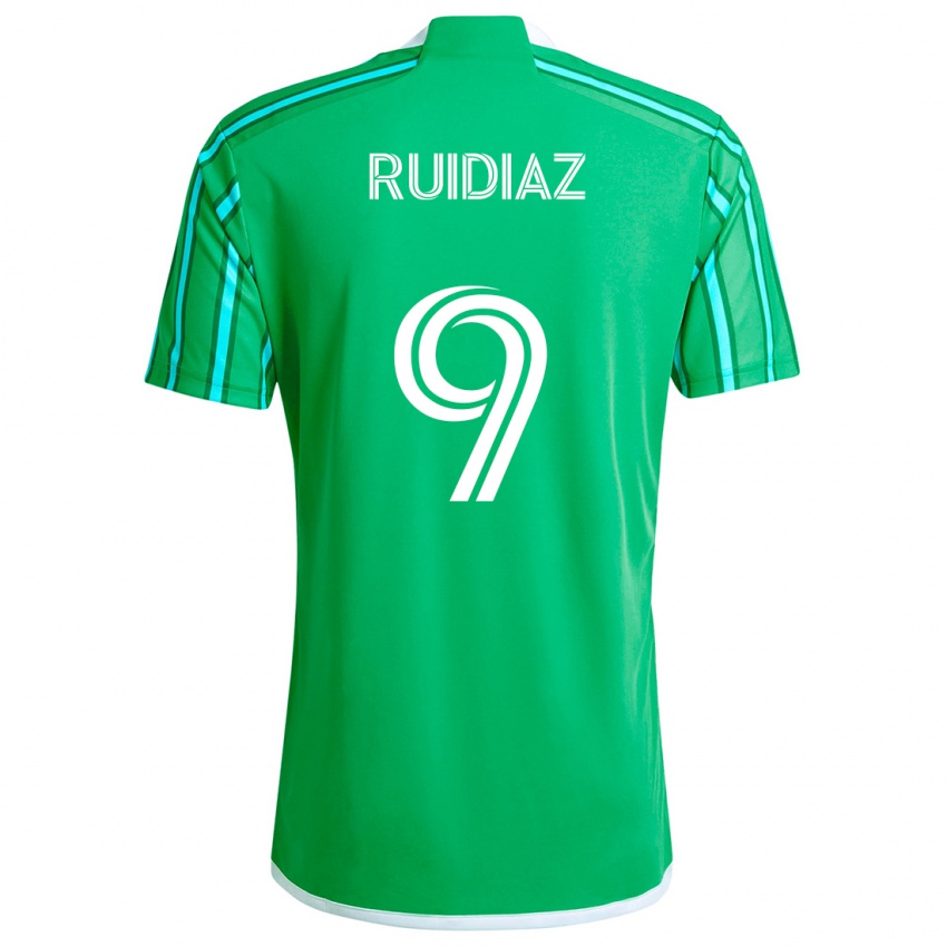 Niño Camiseta Raúl Ruidíaz #9 Verde Blanco 1ª Equipación 2024/25 La Camisa Perú