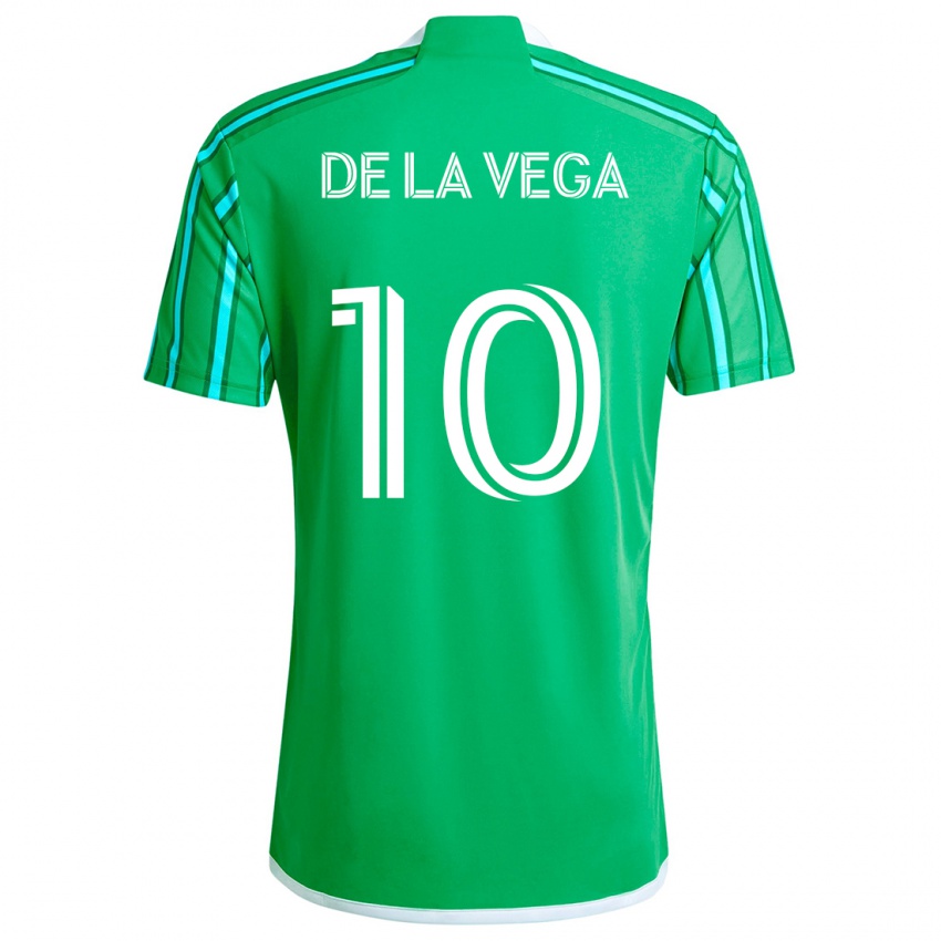 Niño Camiseta Pedro De La Vega #10 Verde Blanco 1ª Equipación 2024/25 La Camisa Perú