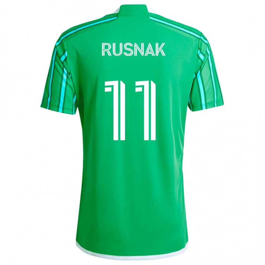 Niño Camiseta Albert Rusnák #11 Verde Blanco 1ª Equipación 2024/25 La Camisa Perú