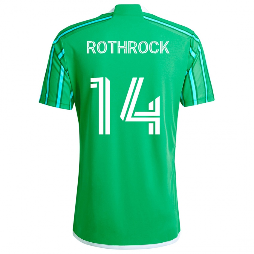 Niño Camiseta Paul Rothrock #14 Verde Blanco 1ª Equipación 2024/25 La Camisa Perú