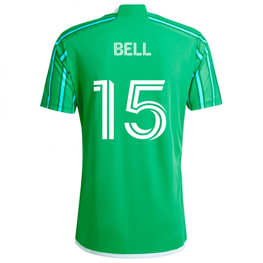 Niño Camiseta Jon Bell #15 Verde Blanco 1ª Equipación 2024/25 La Camisa Perú