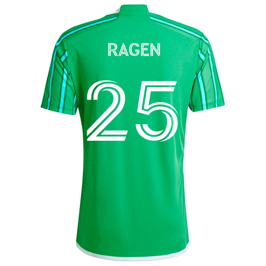 Niño Camiseta Jackson Ragen #25 Verde Blanco 1ª Equipación 2024/25 La Camisa Perú