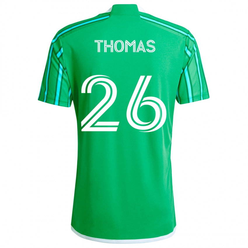 Niño Camiseta Andrew Thomas #26 Verde Blanco 1ª Equipación 2024/25 La Camisa Perú