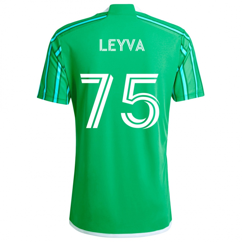 Niño Camiseta Danny Leyva #75 Verde Blanco 1ª Equipación 2024/25 La Camisa Perú