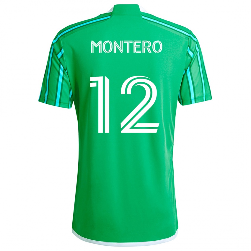 Niño Camiseta Fredy Montero #12 Verde Blanco 1ª Equipación 2024/25 La Camisa Perú