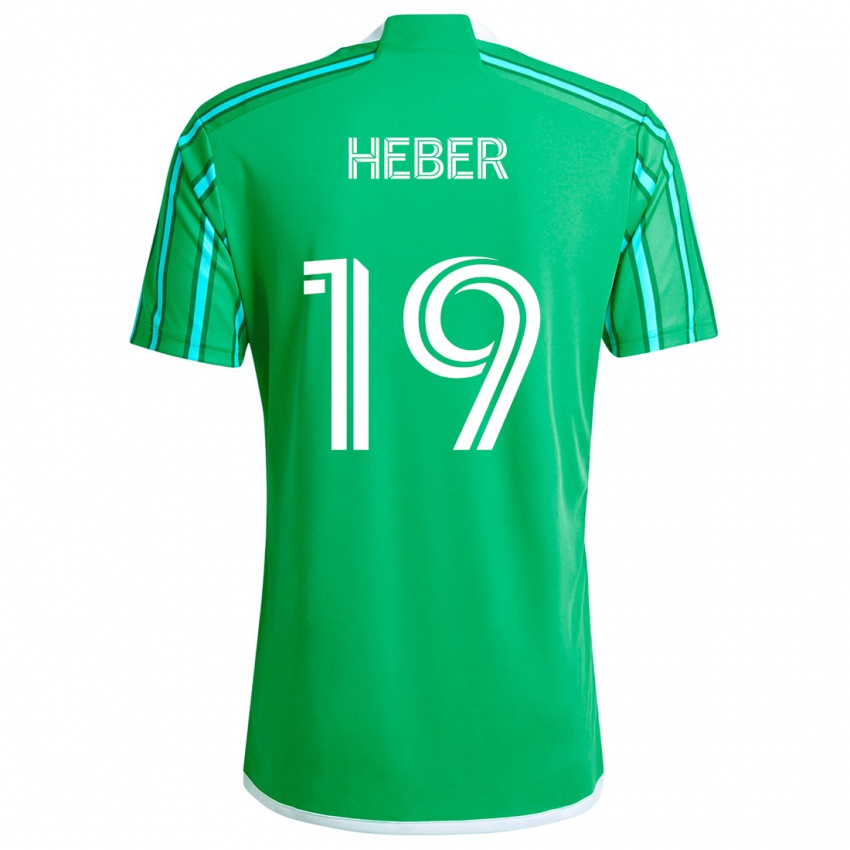 Niño Camiseta Héber #19 Verde Blanco 1ª Equipación 2024/25 La Camisa Perú