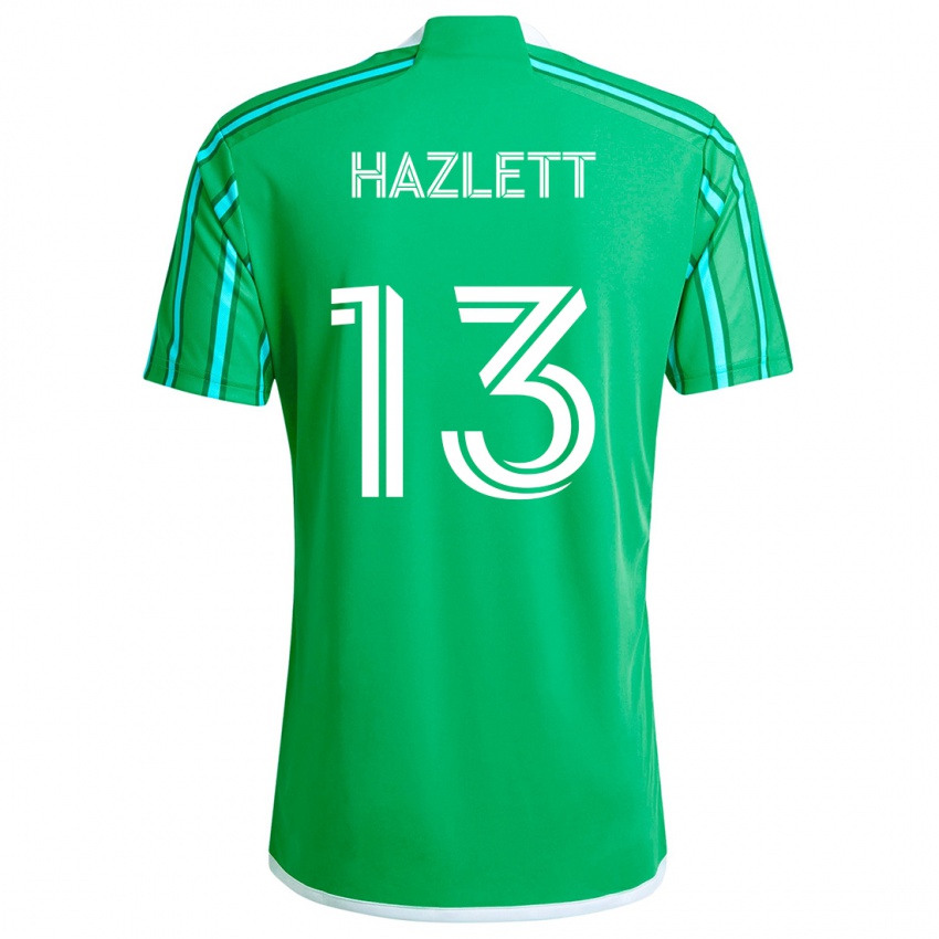 Niño Camiseta Kimberly Hazlett #13 Verde Blanco 1ª Equipación 2024/25 La Camisa Perú