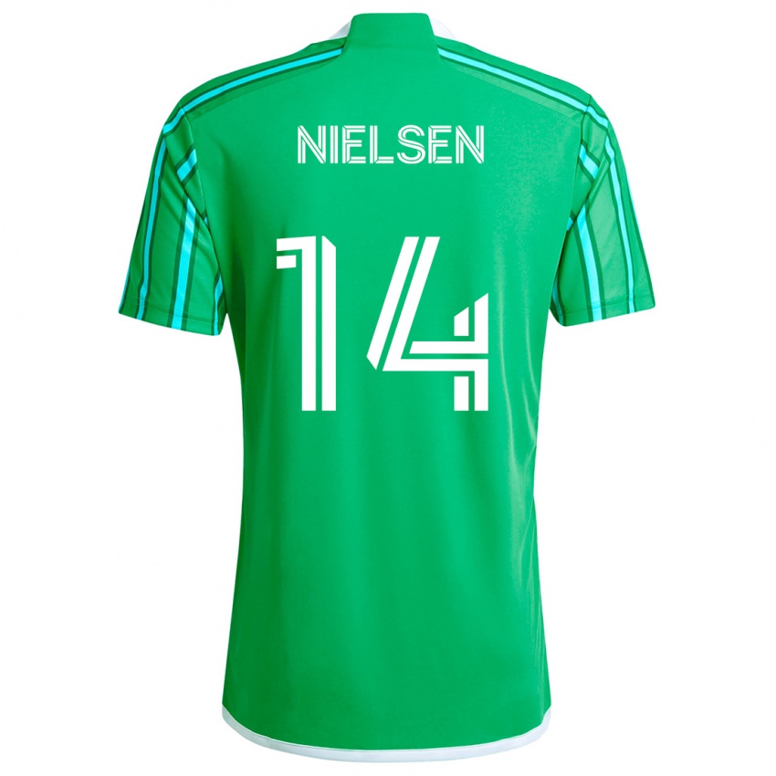 Niño Camiseta Taylor Nielsen #14 Verde Blanco 1ª Equipación 2024/25 La Camisa Perú