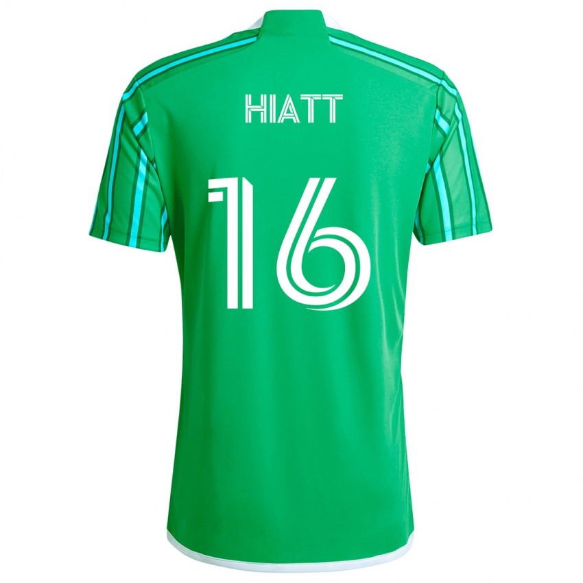 Niño Camiseta Samantha Hiatt #16 Verde Blanco 1ª Equipación 2024/25 La Camisa Perú