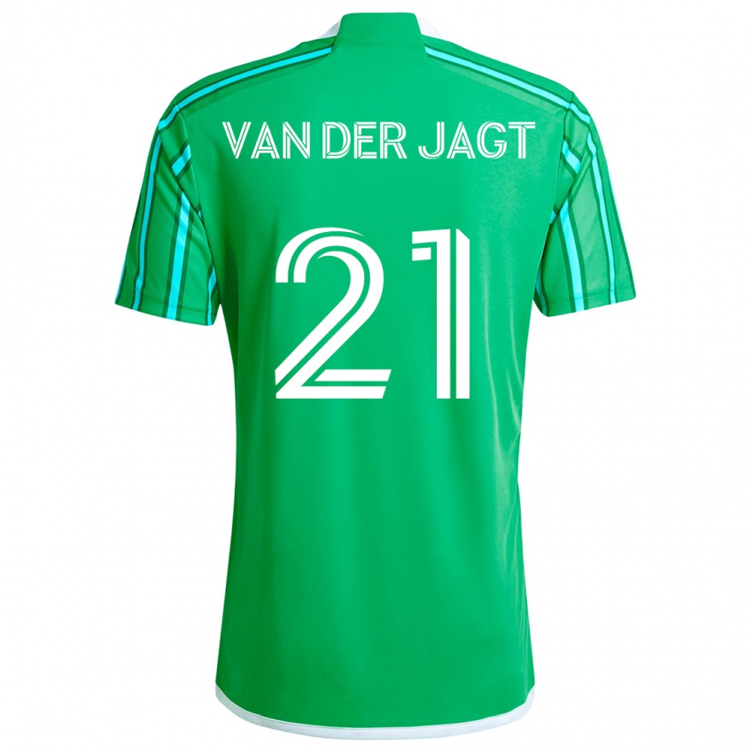 Niño Camiseta Olivia Van Der Jagt #21 Verde Blanco 1ª Equipación 2024/25 La Camisa Perú