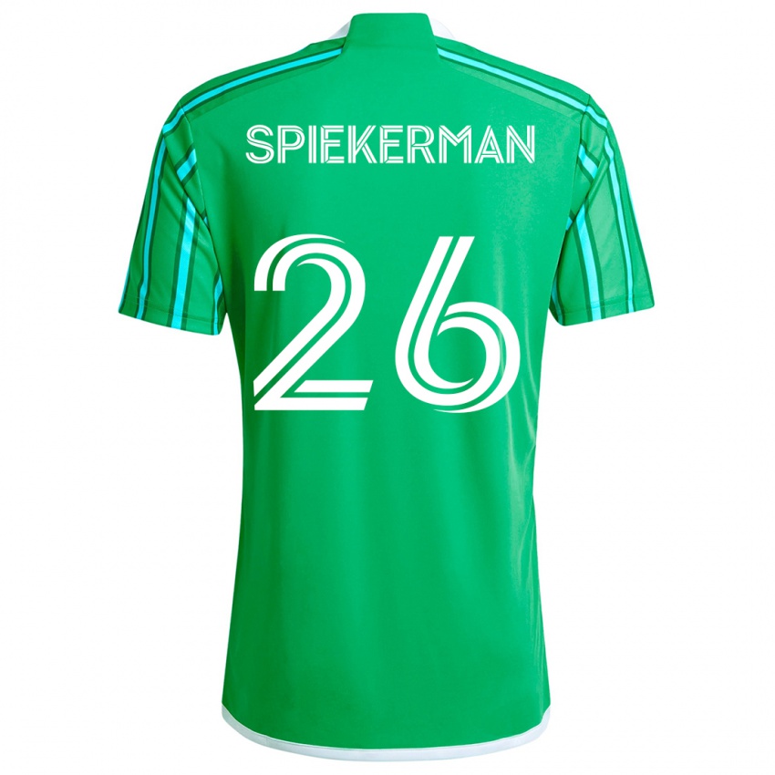 Niño Camiseta Stephanie Spiekerman #26 Verde Blanco 1ª Equipación 2024/25 La Camisa Perú