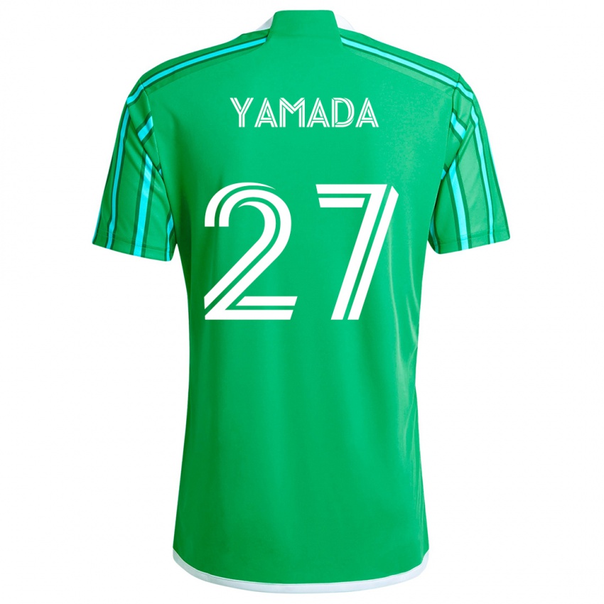 Niño Camiseta Hikari Yamada #27 Verde Blanco 1ª Equipación 2024/25 La Camisa Perú