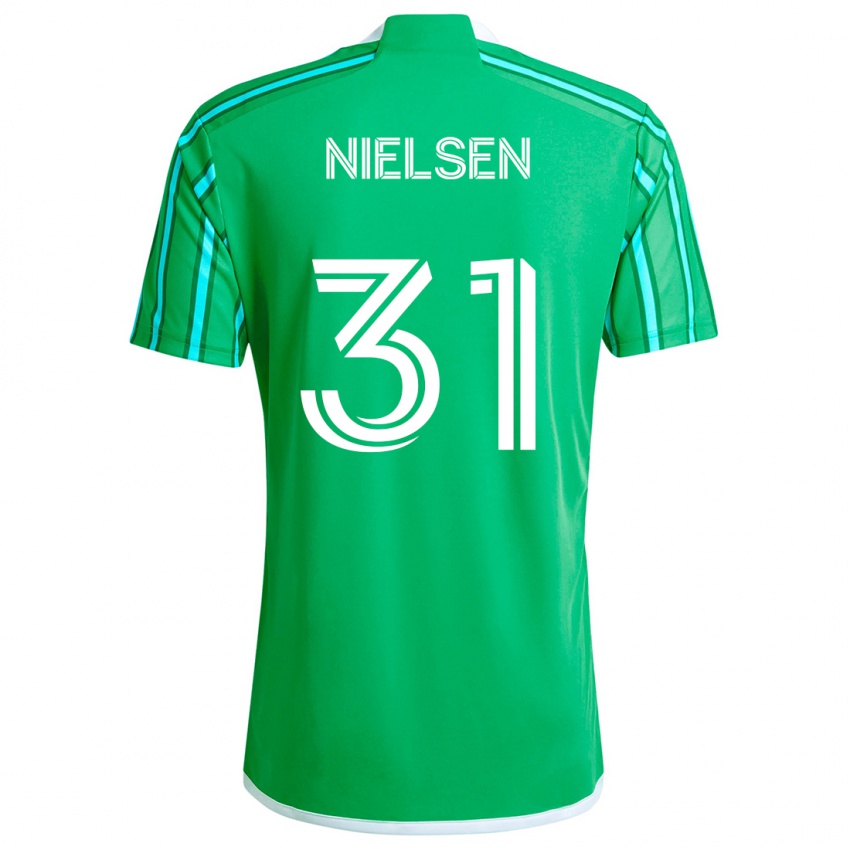 Niño Camiseta Madeline Nielsen #31 Verde Blanco 1ª Equipación 2024/25 La Camisa Perú