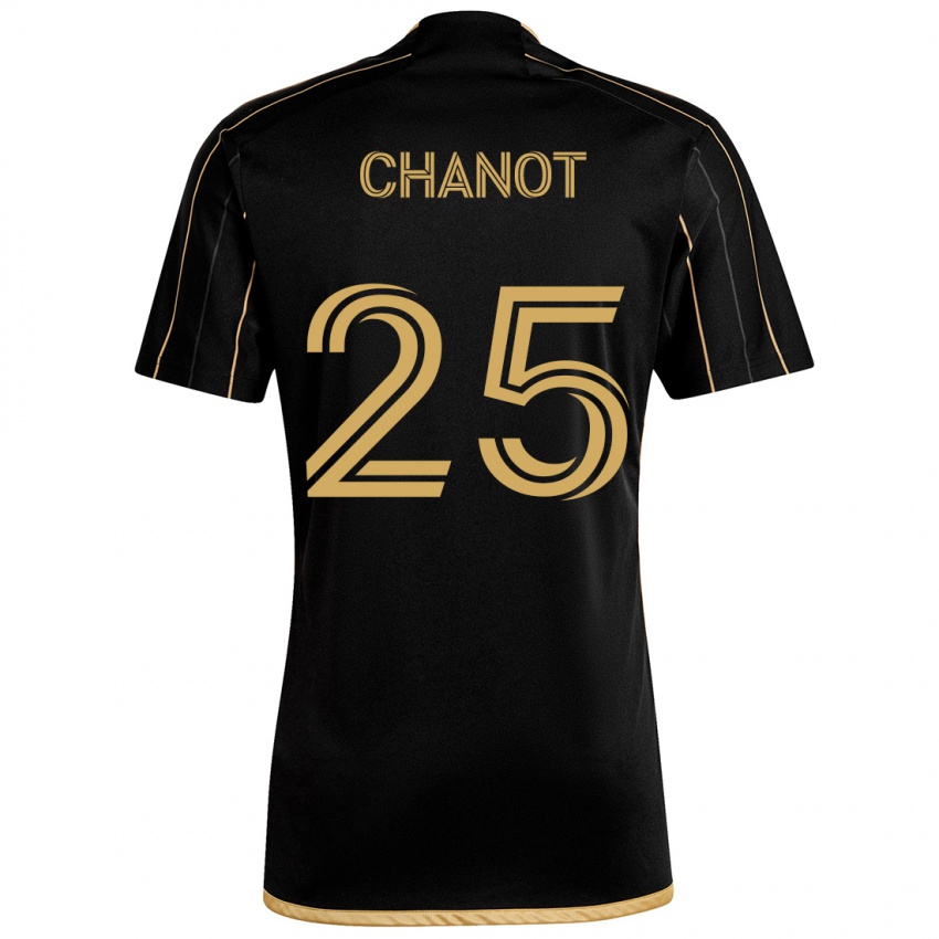 Niño Camiseta Maxime Chanot #25 Oro Negro 1ª Equipación 2024/25 La Camisa Perú