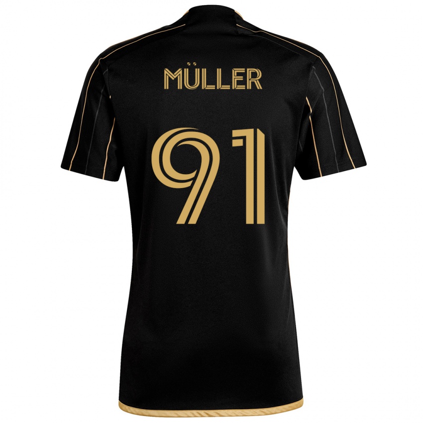 Niño Camiseta Luis Müller #91 Oro Negro 1ª Equipación 2024/25 La Camisa Perú