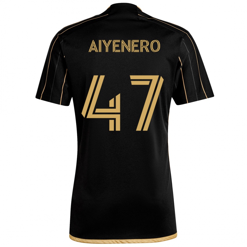 Niño Camiseta Marius Aiyenero #47 Oro Negro 1ª Equipación 2024/25 La Camisa Perú