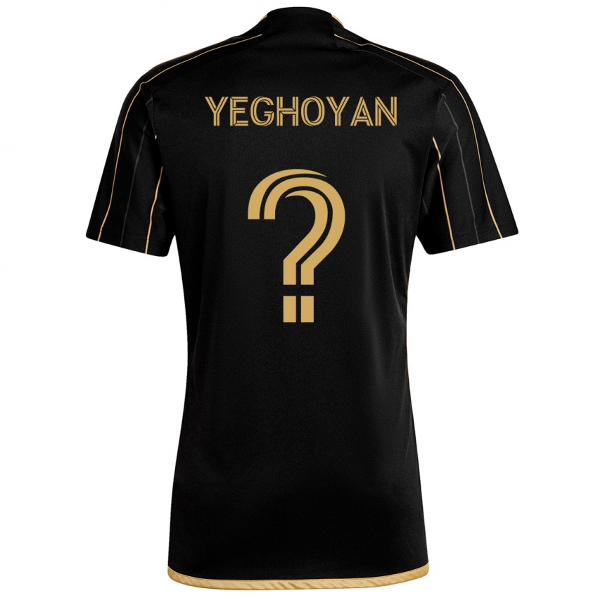 Niño Camiseta David Yeghoyan #0 Oro Negro 1ª Equipación 2024/25 La Camisa Perú