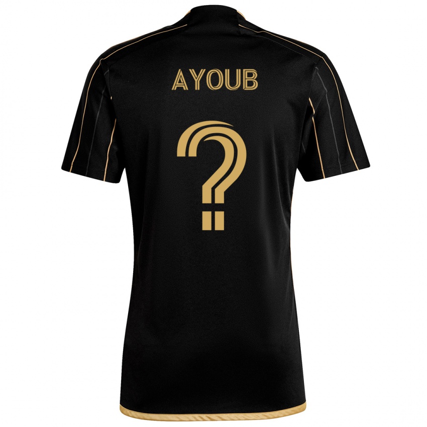 Niño Camiseta Ryan Ayoub #0 Oro Negro 1ª Equipación 2024/25 La Camisa Perú