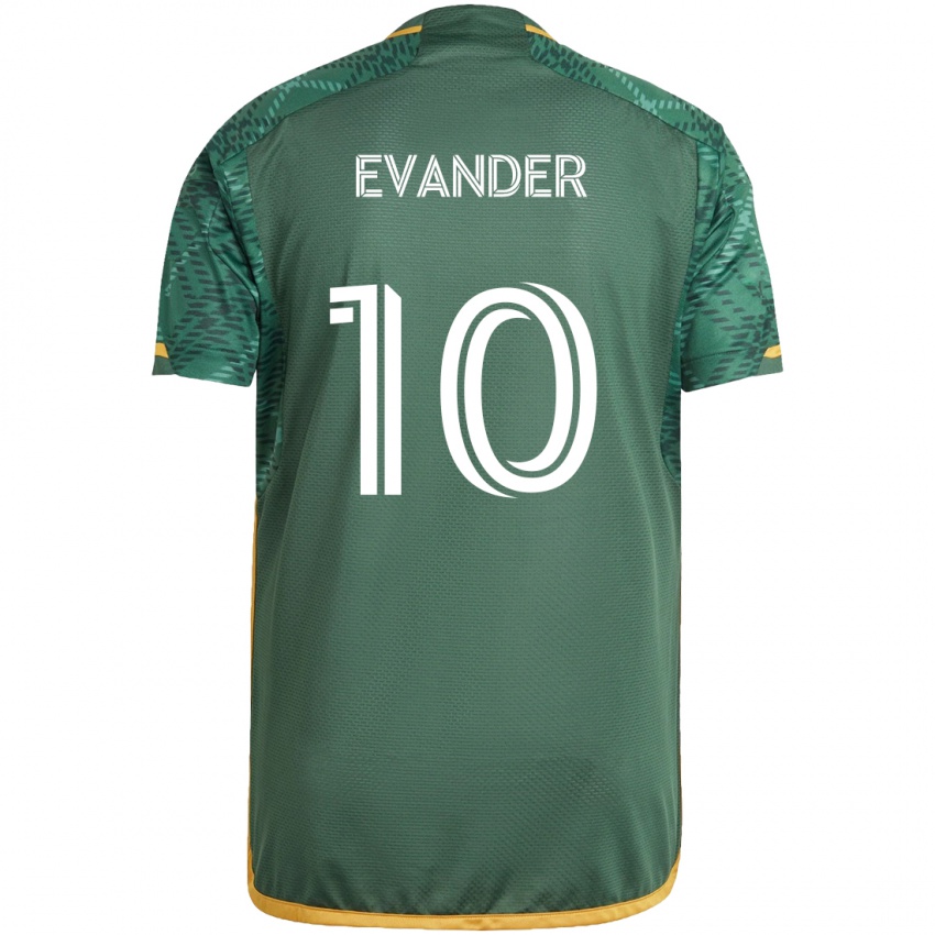 Niño Camiseta Evander #10 Verde Naranja 1ª Equipación 2024/25 La Camisa Perú