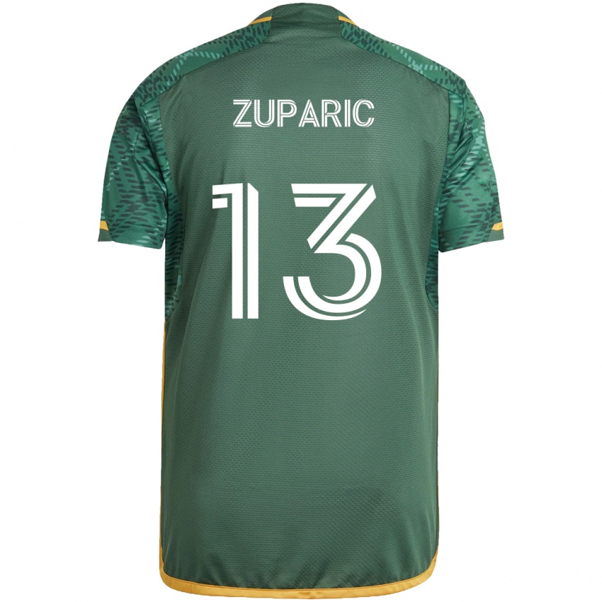 Niño Camiseta Dario Zuparic #13 Verde Naranja 1ª Equipación 2024/25 La Camisa Perú