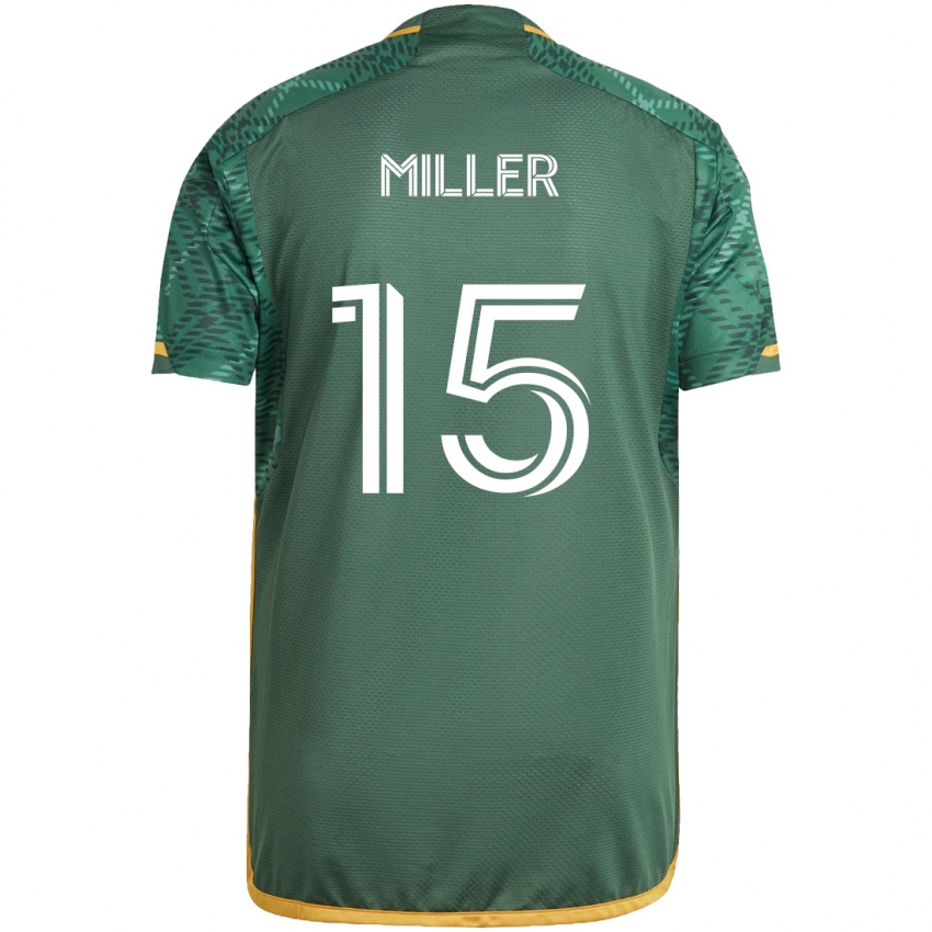 Niño Camiseta Eric Miller #15 Verde Naranja 1ª Equipación 2024/25 La Camisa Perú