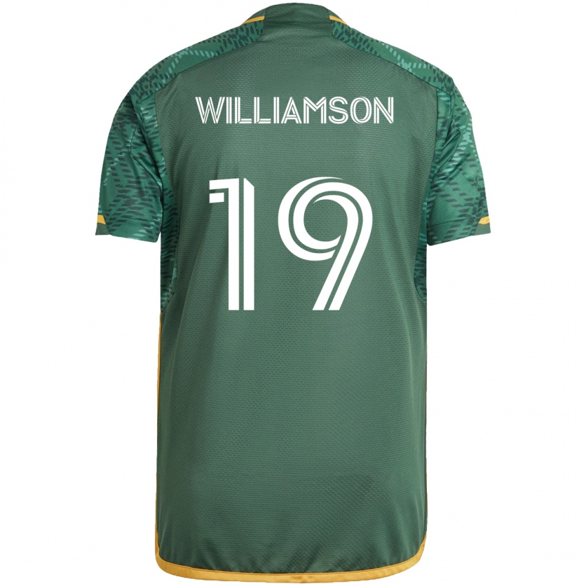 Niño Camiseta Eryk Williamson #19 Verde Naranja 1ª Equipación 2024/25 La Camisa Perú