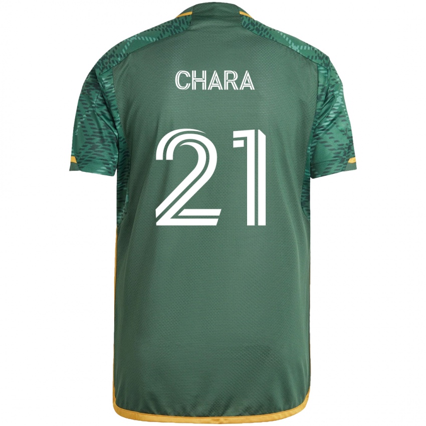 Niño Camiseta Diego Chará #21 Verde Naranja 1ª Equipación 2024/25 La Camisa Perú