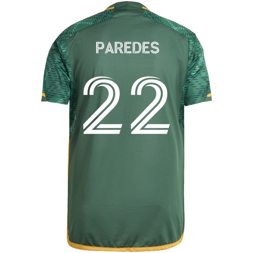 Niño Camiseta Cristhian Paredes #22 Verde Naranja 1ª Equipación 2024/25 La Camisa Perú