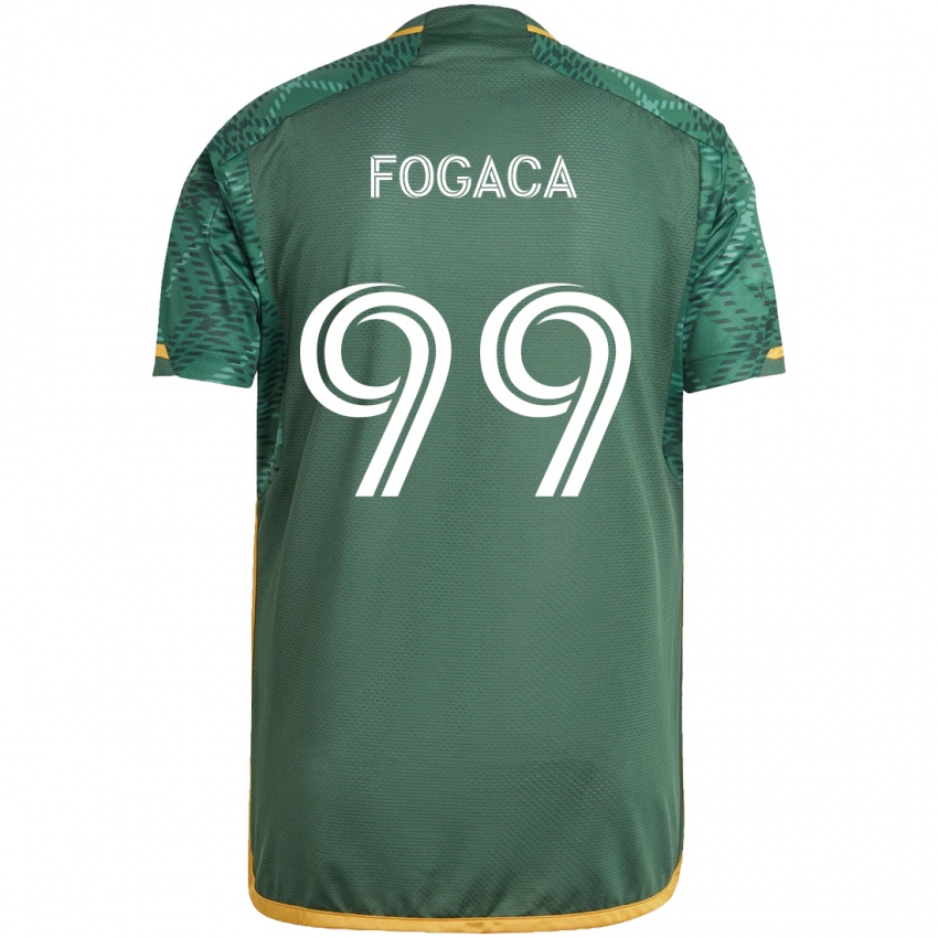 Niño Camiseta Nathan Fogaça #99 Verde Naranja 1ª Equipación 2024/25 La Camisa Perú