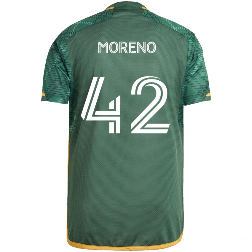 Niño Camiseta Alexis Moreno #42 Verde Naranja 1ª Equipación 2024/25 La Camisa Perú